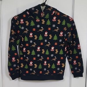 H&M Navy Christmas Hoodie with Festive Motifs